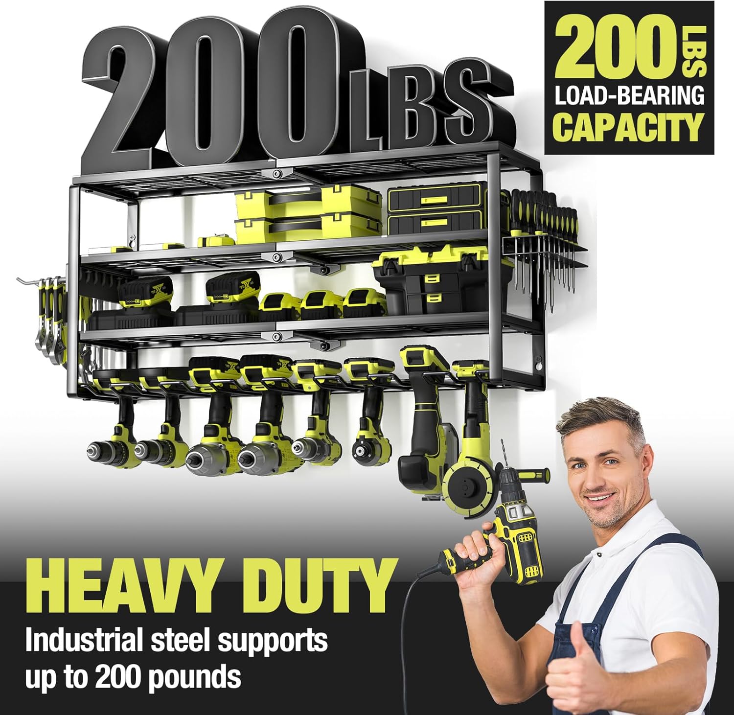 4 Layer Wall Mount Power Tool  - Power Tools Rack 评论和价格